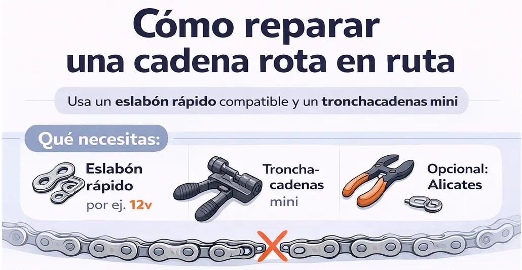 Un básico que deberías llevar siempre en la bolsa de herramientas: un eslabón rápido de cadena.