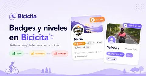 Badges y niveles en Bicicita | Encuentra tu ritmo ciclista