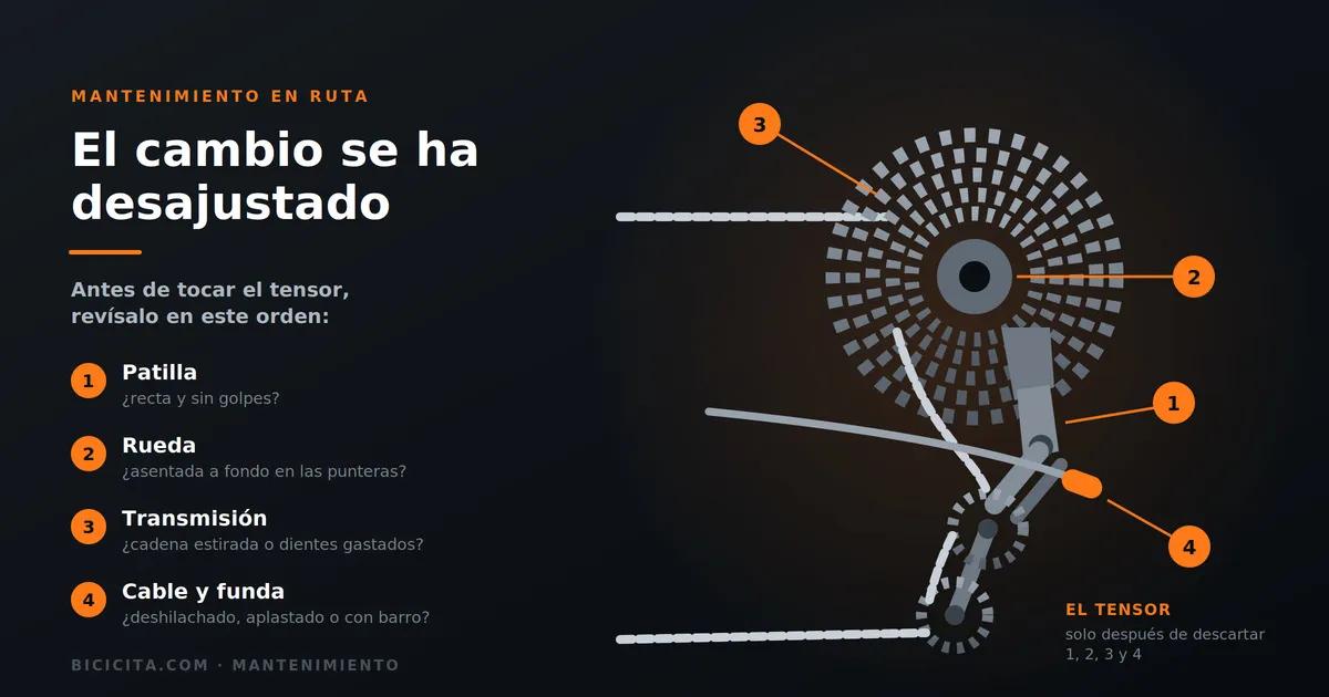 El cambio se ha desajustado en plena salida: qué mirar y cómo salir del paso