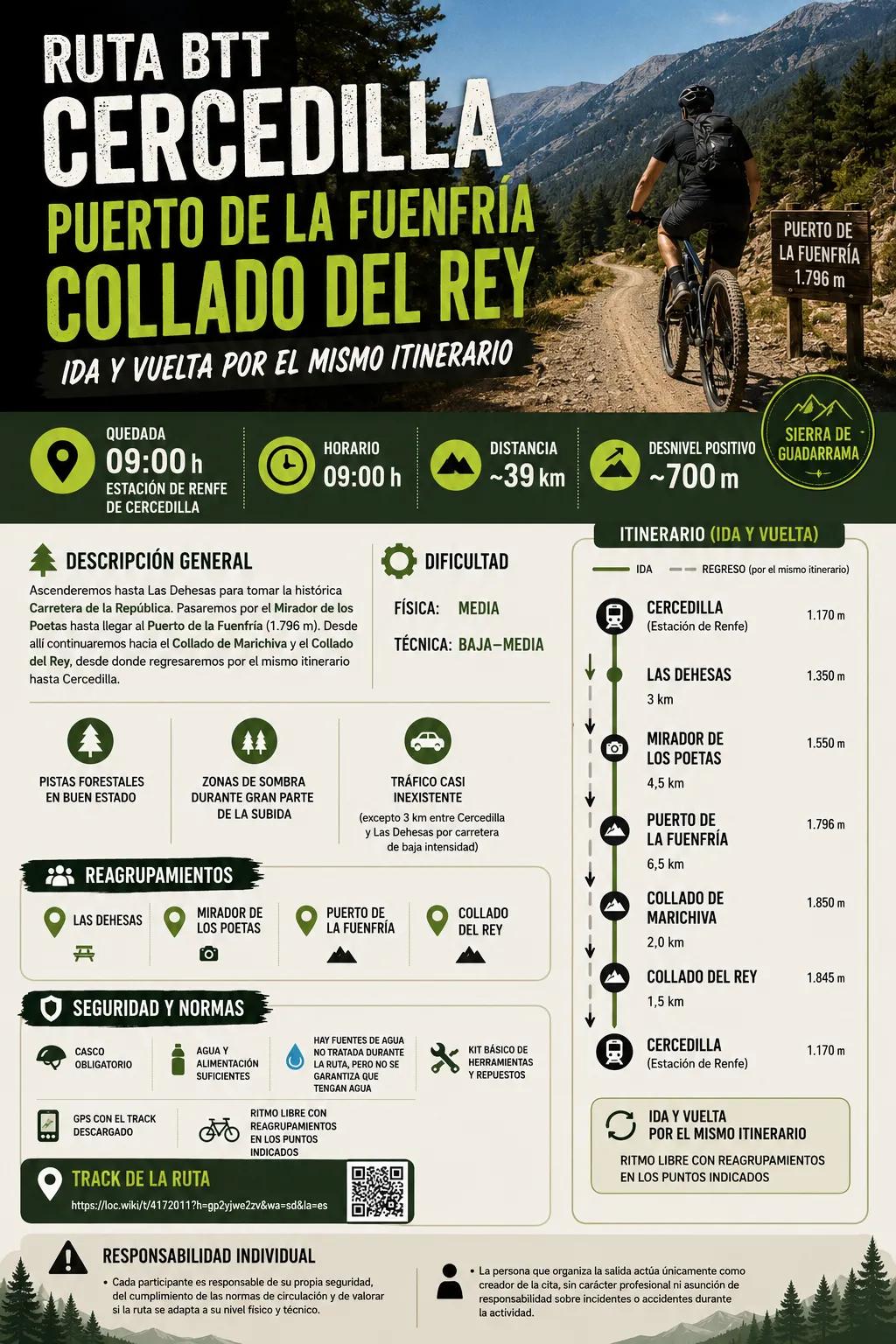 Puerto de la Fuenfría.Ruta para MTB,gravel o ebike