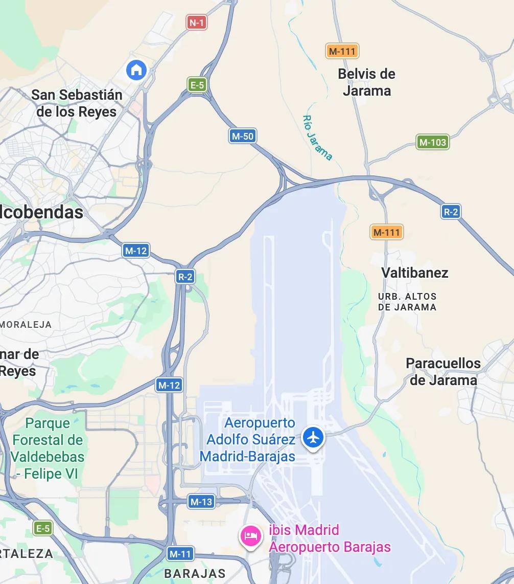 Ruta: Sanse - Paracuellos - Aeropuerto